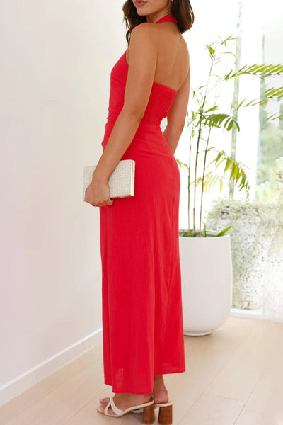 Sexy Backless Irregular Halter Irregular Dresses(3 Colors)