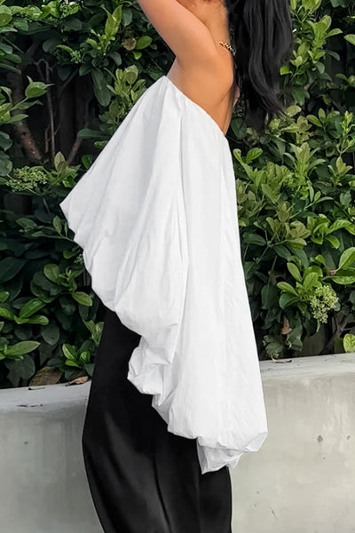 Sexy Solid Color Ruched Irregular Strapless Strapless Dresses