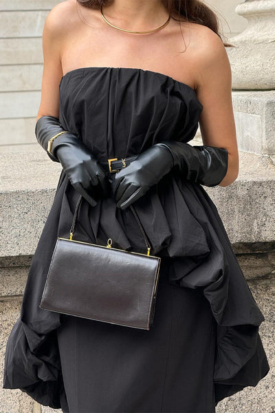 Sexy Solid Color Ruched Irregular Strapless Strapless Dresses