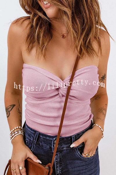 Sexy Tube Knit Ribbed Slim Backless Tank Top