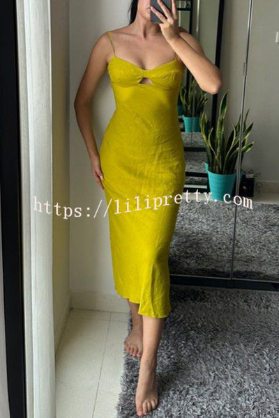Sexy Hollow Strap Backless Slim Midi Dress