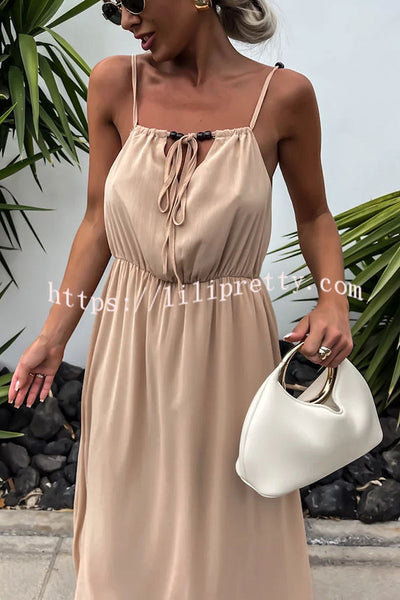 Passionate Sahara Beaded Tie-up Design Loose Maxi Dress