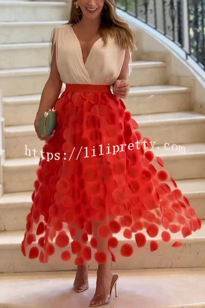 Solid Color Fashionable Polka Dot Mesh Large Skirt Skirt