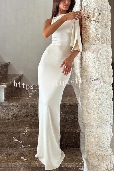Lilipretty® Buttery Soft Knotted Boat Neck Stretch Maxi Dress