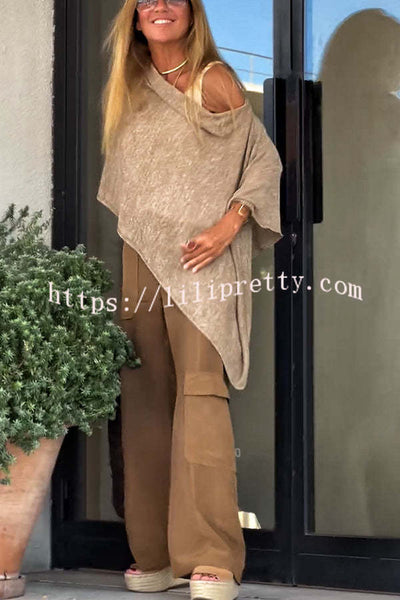 Kara Mid-rise Back  Elastic Waist Pocketed Wide Leg Cargo Pants