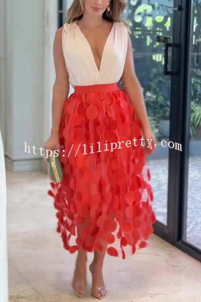 Solid Color Fashionable Polka Dot Mesh Large Skirt Skirt