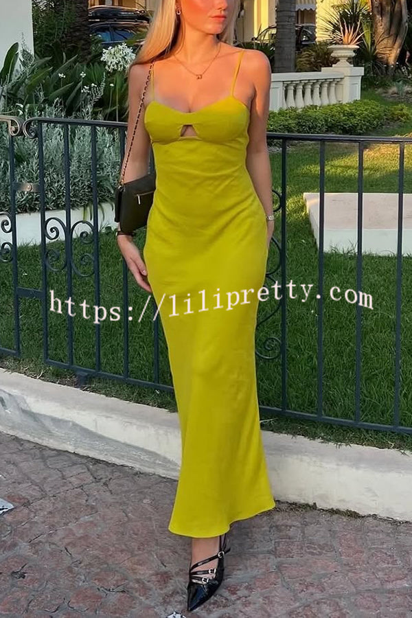 Sexy Hollow Strap Backless Slim Midi Dress