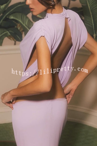 Sexy Open Back Bow Embellished Elegant Fishtail Maxi Dress