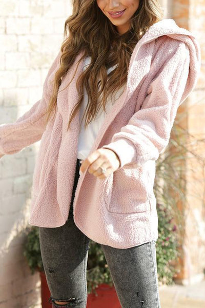 Fluffy Fleece Open Coat
