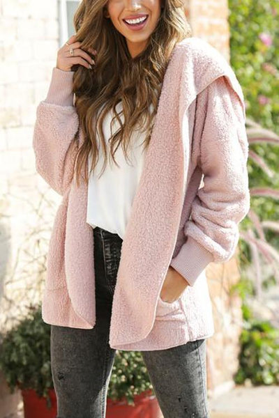 Fluffy Fleece Open Coat