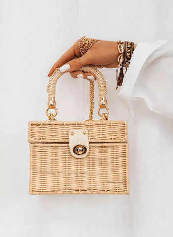 Straw Crossbody Tote Clutch Bag