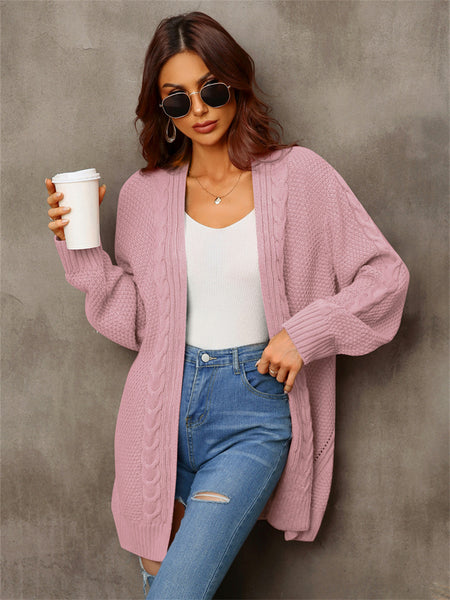 Loose Solid Color Irregular Knitted Sweater Coat-Corachic