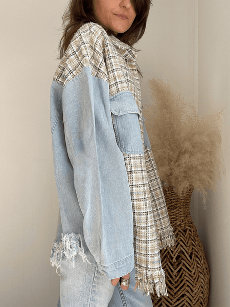 DOLLY FRINGE TASSEL DENIM SHACKET
