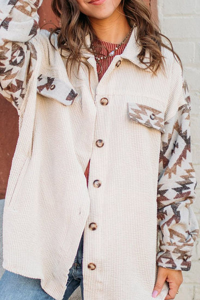 Forest Aztec Corduroy Shacket