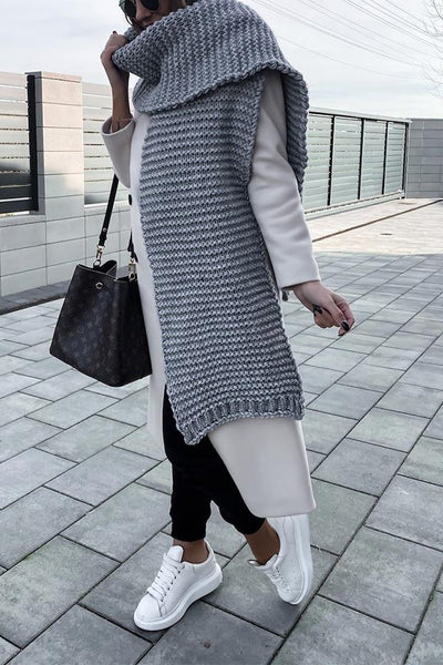 Lilipretty Winter handmade thick wool knitted scarf