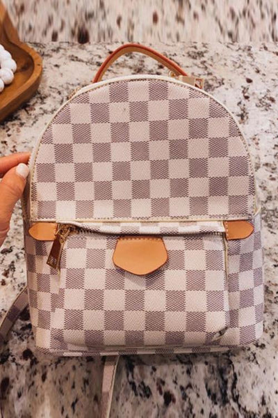 Luxe Checkered Mini Backpack