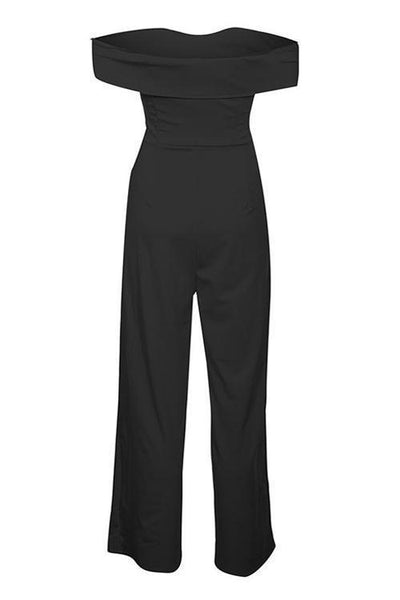 Off Shoulder Knot Jumpsuit - girlyrose.com