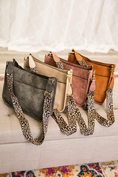 Leopard Strap Crossbody Purse