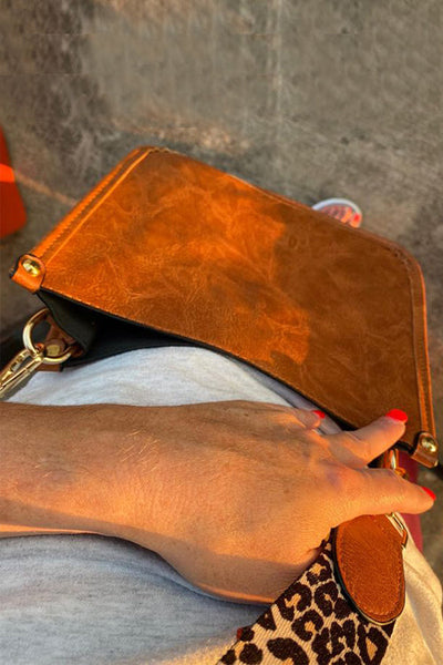 Leopard Strap Crossbody Purse