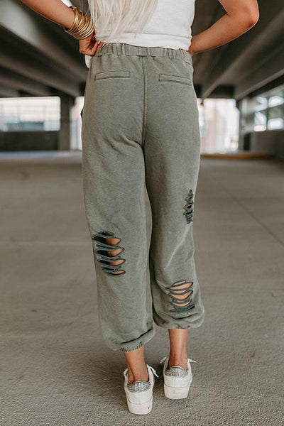Midtown Distressed Pocketed Joggers