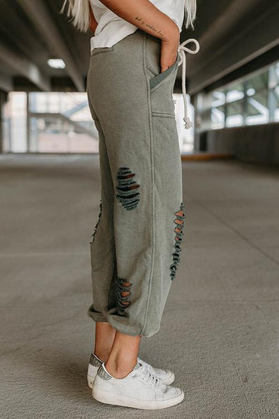 Midtown Distressed Pocketed Joggers