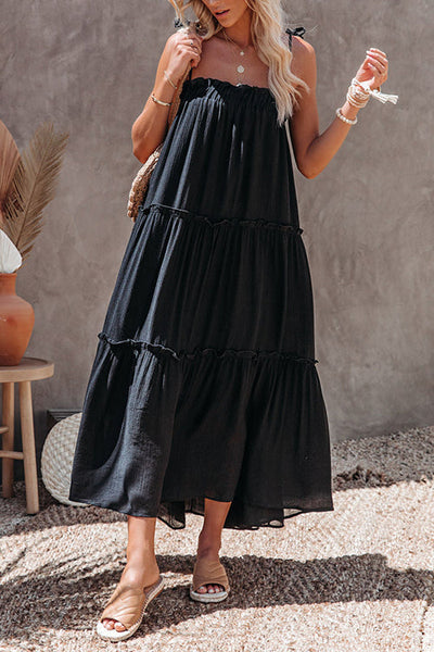Flowy Tiered Slip Maxi Dress