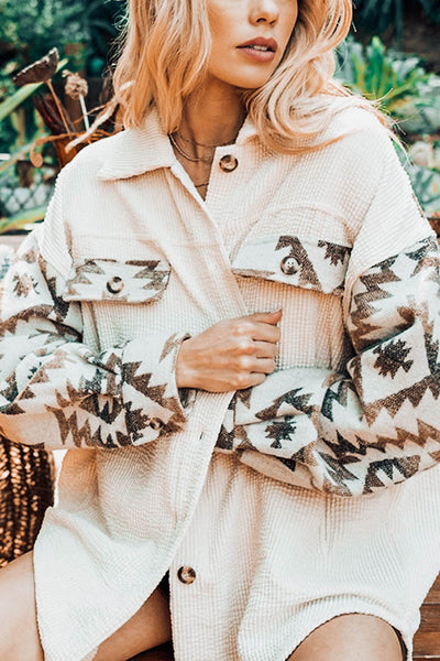 Forest Aztec Corduroy Shacket