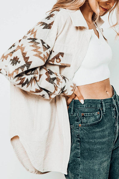 Forest Aztec Corduroy Shacket