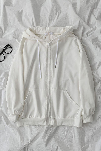 Pockets Loose Hoodie Coat
