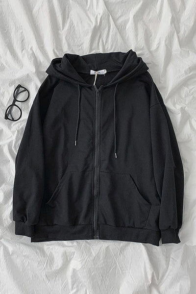 Pockets Loose Hoodie Coat