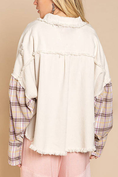 Forest Morning Plaid Button Front Shacket