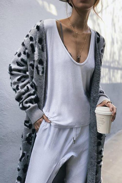 Open Front Leopard Cardigan - girlyrose.com