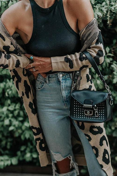Open Front Leopard Cardigan - girlyrose.com
