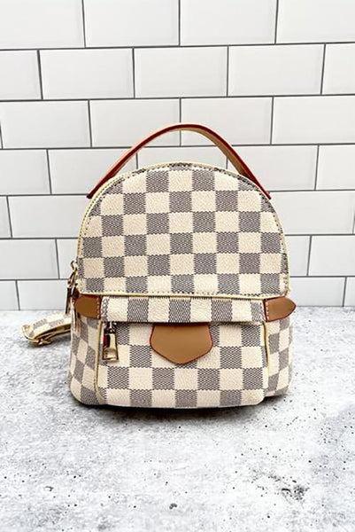 Luxe Checkered Mini Backpack