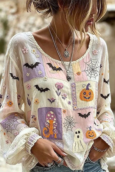 Spooky Season Velvet Long Sleeve Halloween Shirt
