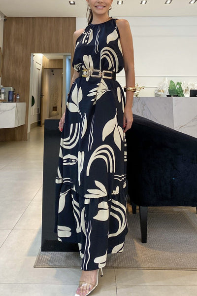 Downtown Daze Unique Print A-line Loose Maxi Dress