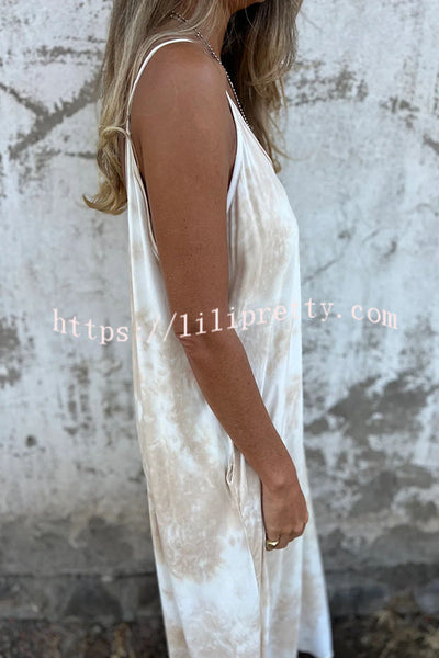 Zebra Print Suspender Pocket Loose Backless Maxi Dress