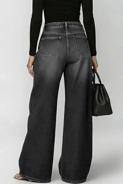 High-Street Edgy Eyelet Cut-Out Baggy Jeans