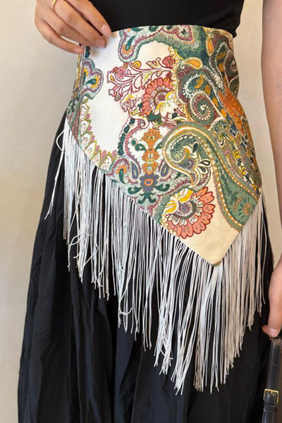 Bohemian-style Triangular Scarf Belt with Tassels