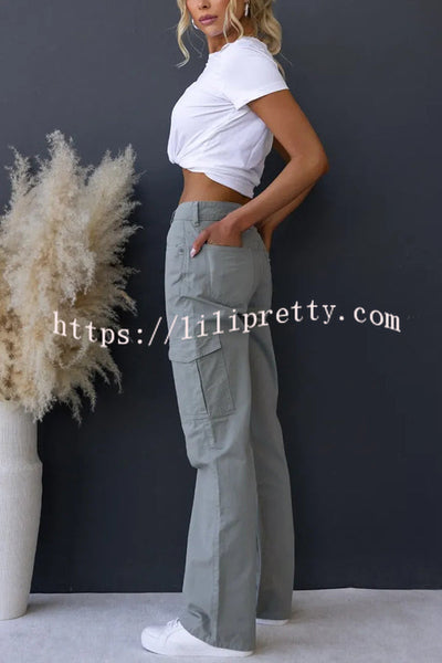 Bowie Mid-rise Draped Pocket Cargo Straight Pants