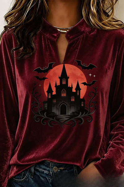 Spooky Season Velvet Long Sleeve Halloween Shirt