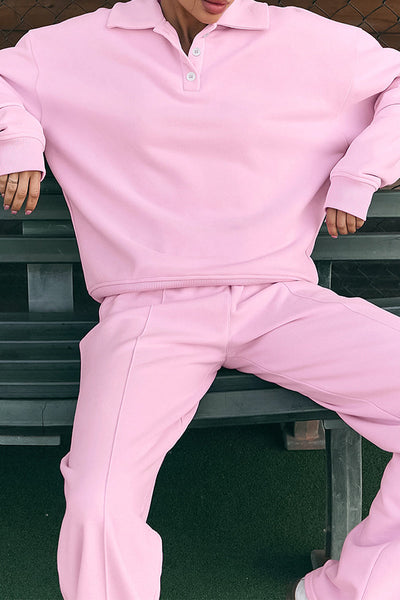 Casual Street Pocket Buttons Turndown Collar Long Sleeve Two Pieces