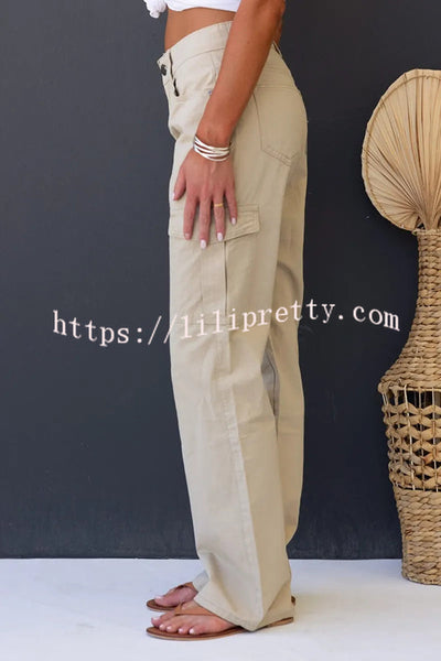 Bowie Mid-rise Draped Pocket Cargo Straight Pants