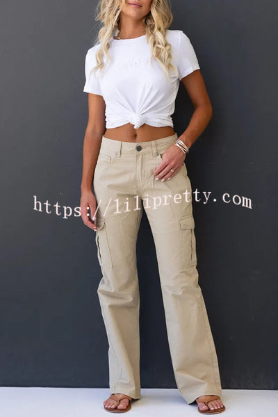 Bowie Mid-rise Draped Pocket Cargo Straight Pants