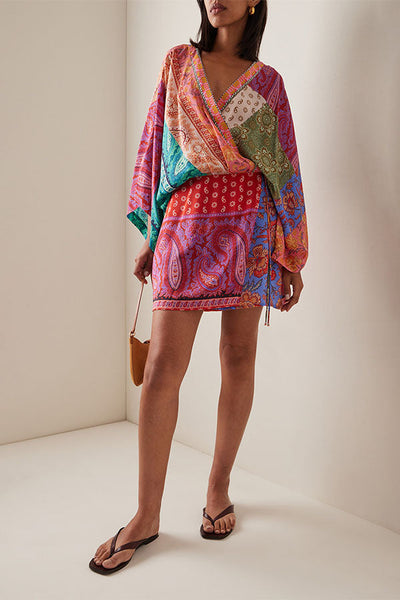 Gypsy Soul Paisley Wrap-Style Mini Beach Tunic & Dress
