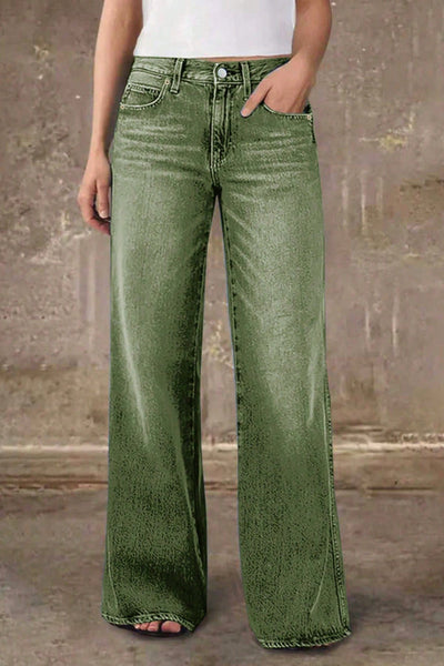 Stylish Casual Pocket Loose Straight Leg Jeans