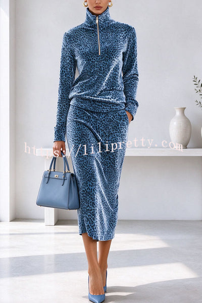 Elegant Slim-Fit Velvet Two-Piece Dress Set