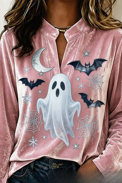 Spooky Season Velvet Long Sleeve Halloween Shirt
