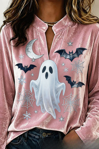 Spooky Season Velvet Long Sleeve Halloween Shirt