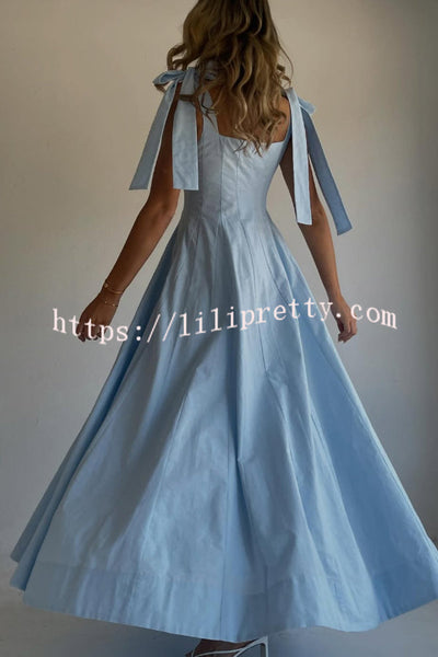 Solid Color Sleeveless Tie-up Suspender Elegant Patchwork Maxi Dress